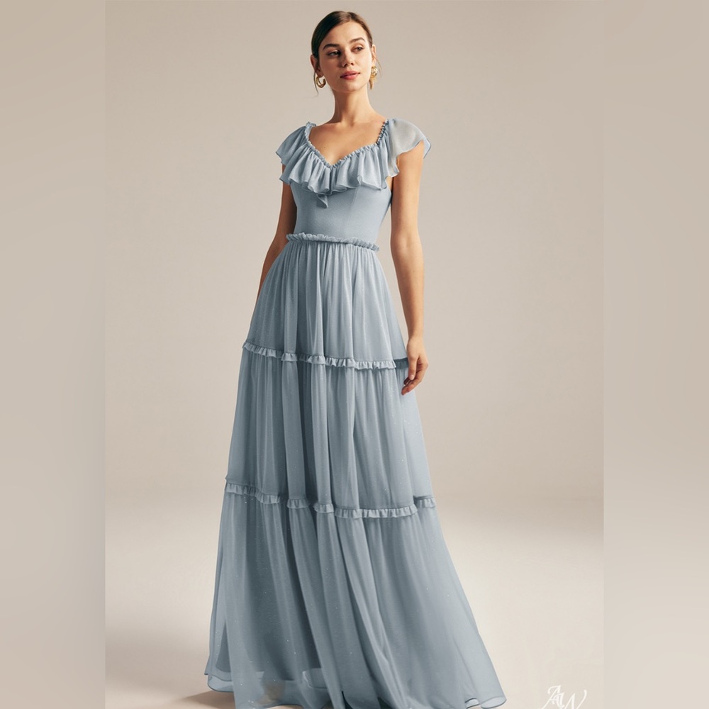 AW Bridal Madonna Bridesmaid Dress - Light Dusty Blue US 12 NEVER WORN NWT